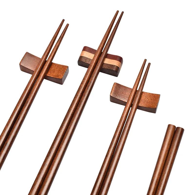 Палочки для еды в японском стиле с заостренными концами, натуральные деревянные палочки для еды, палочки для еды для суши, домашние столовые приборы для отеля, пара