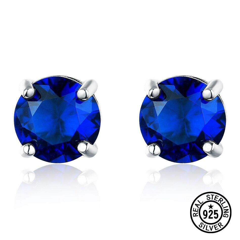 Серьги-гвоздики из стерлингового серебра 925 пробы, разноцветные драгоценные камни, круглые, овальные, грушевидной формы для женщин, подарок на день рождения, ювелирные изделия