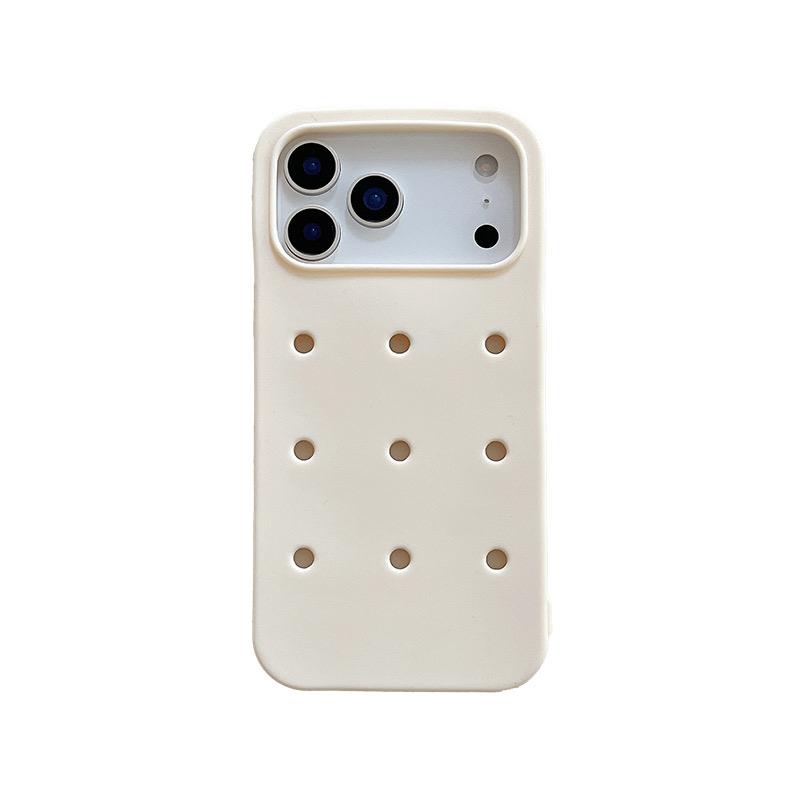 Hollow Dot Holes Soft Phone Case for iPhone Air 13 14 15 16 17 Pro Max Heat Dissipation DIY Mobile Cover with Shoe Decorations