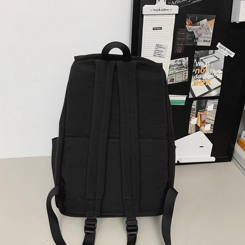 Однотонный школьный рюкзак в студенческом стиле для мужчин, легкий водонепроницаемый рюкзак для женщин, школьный рюкзак для поездок на работу