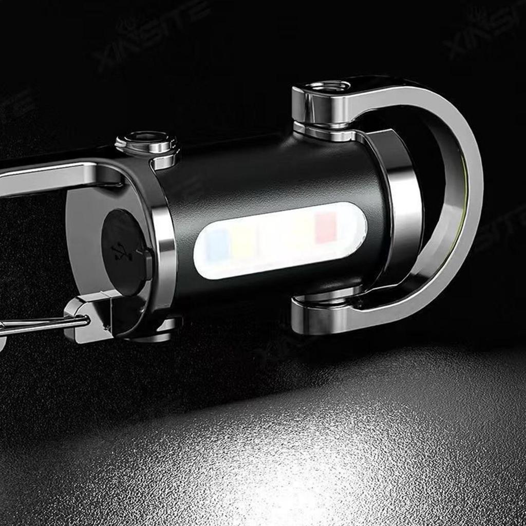 Мини светодиодный брелок-фонарик Яркий USB-перезаряжаемый брелок Водонепроницаемый Портативный Инструмент для выживания в кемпинге, походе, чрезвычайных ситуациях