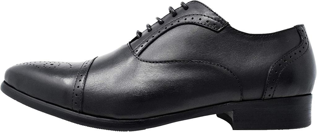 Kobe Liberal Men's Genuine Leather Business Shoes, Straight Tip, Medallion Design, Inner Wingtip, LB808 (Black, 28-point measurement, 0 centimeters)