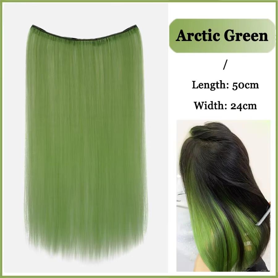 Synthetic Long Straight Clip In One Piece Hair Extension 4 Clips Inner Layer Hidden Hair Hair Piece Wig