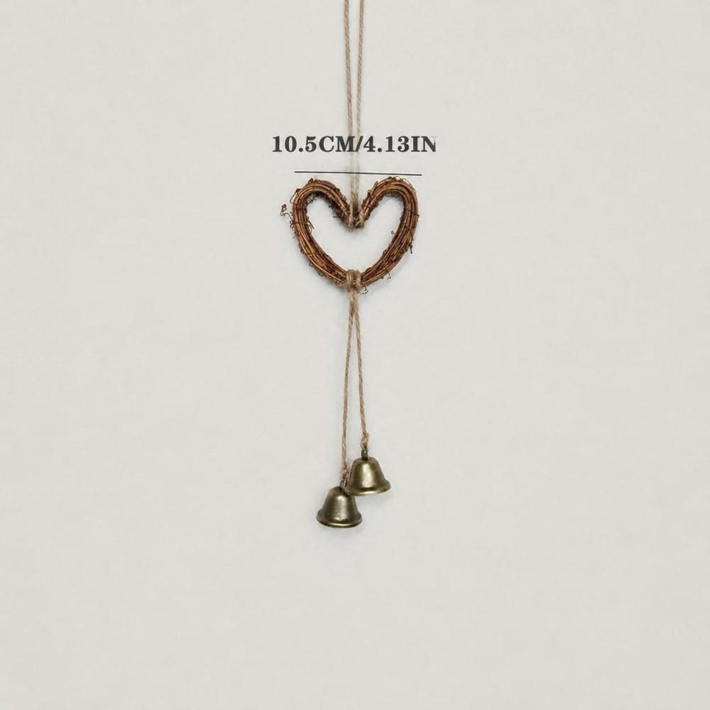 Star Heart Drop Ornament Brown Wind Chime Pendant Creative Christmas Bell Hanging Decoration  Gift