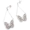 [J8629] - Silver Earrings 'Sublime Butterflies' White