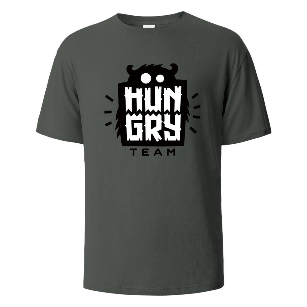 Funny HipHop Hungry Printing Tshirt For Men Wowen 100 Cotton Summer Breathable Tops Oneck Oversize Basic Tees Mens Clothing