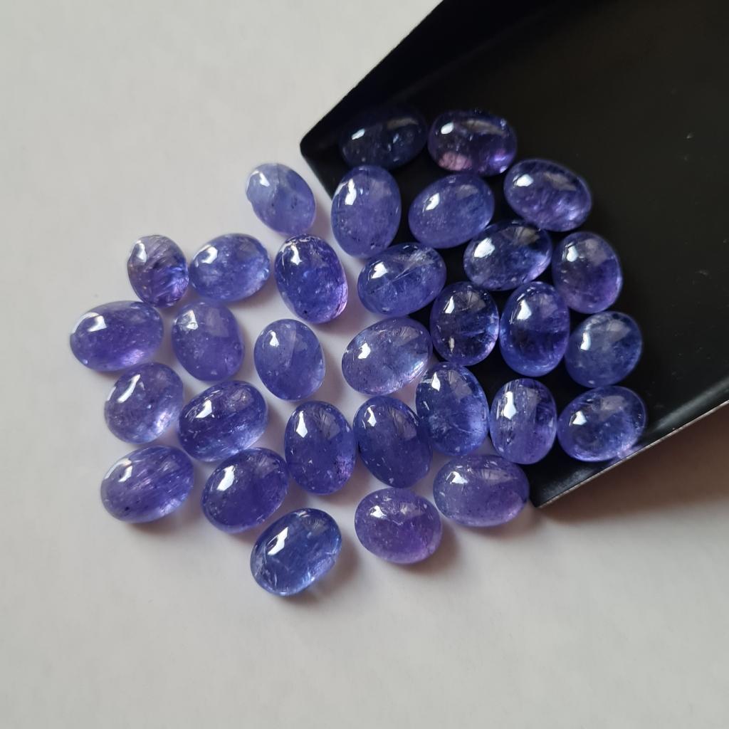 Натуральный танзанит кабошон овальной формы калиброванный размер хорошее качество танзанит россыпью камни для изготовления ювелирных изделий.