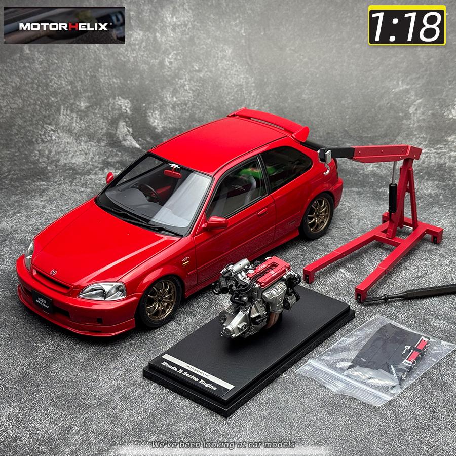 AAALW1 Motorhelix MH 1:18 FOR Honda Civic TypeR EK9 Car model Sports Static model Birthday present