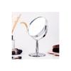Mini Size Chrome Plated 2x Magnifying Table Mirror Decorative Makeup Mirror With Double Sided Metal Legs