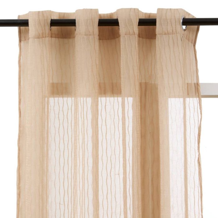 Lot de 2 voilages tissé "Mila" 140 x 240 cm Atmosphera - Lin -