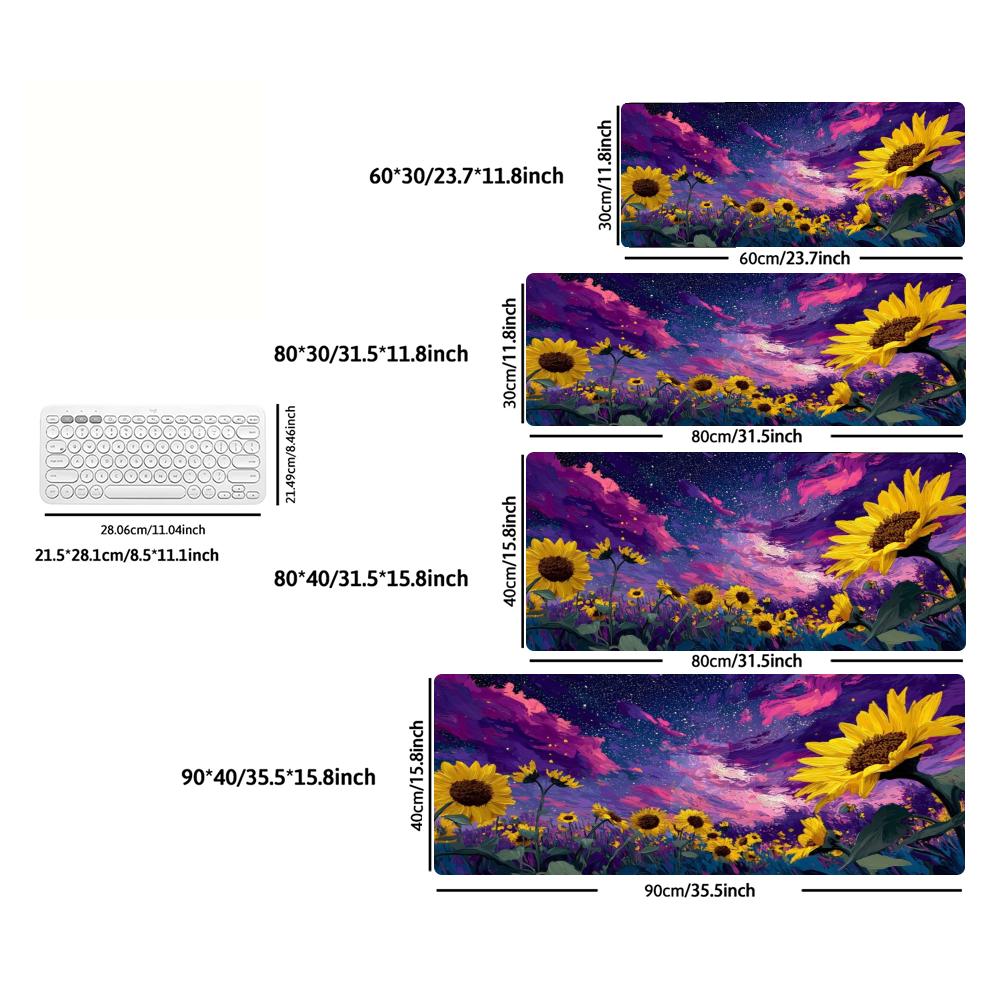 XXL Gaming Mouse Pad Anime Star Daisy Lotus Sunset Sunflower Deskmat Non-Slip Rubber Mouse Mat Keyboard Mausepad Desktop Mats
