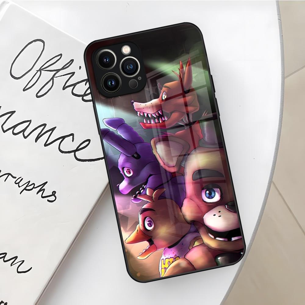 Чехол для телефона Fnaf Five-nights-At-Freddys для Iphone 16 15 14 12 11 13 Pro Max Mini X Xr Xs Se 8 Puls Стеклянный Чехол