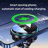 Tempered Glass QI2 Ice Cooling RGB Magnetic Wireless Car Charger Fast Charging Radiator For Magsafe iPhone 12-16 Phone Holder