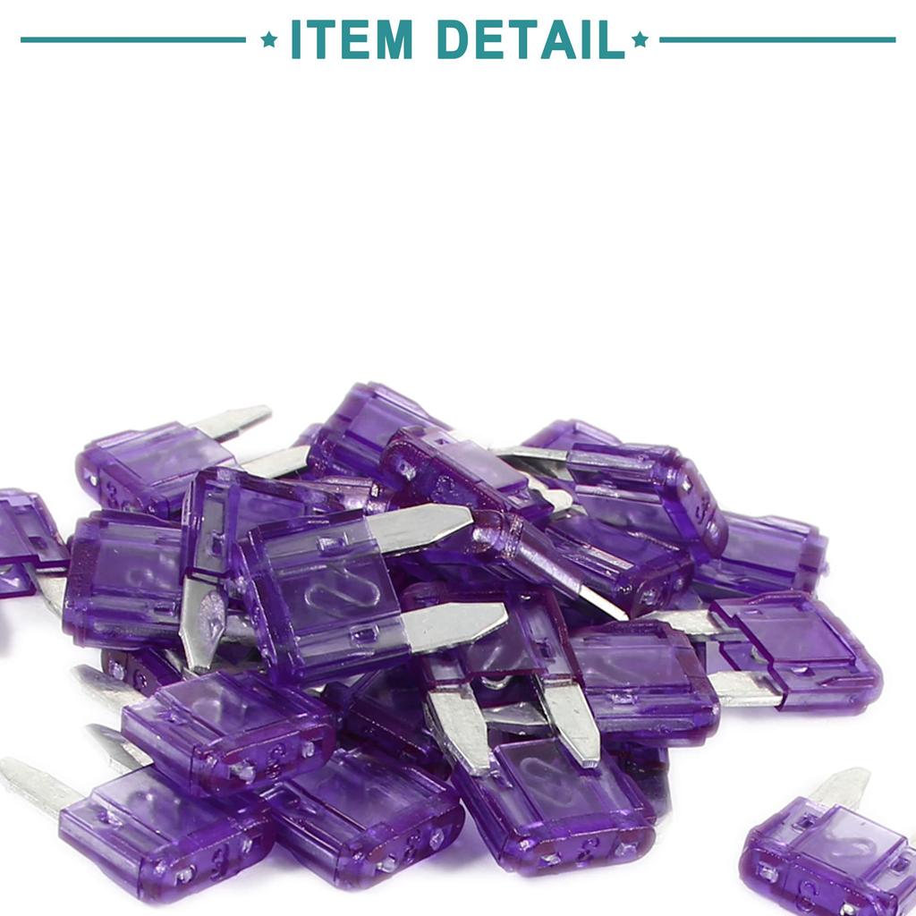 ACROPIX Mini Fuse for Car 3A Purple 30pcs