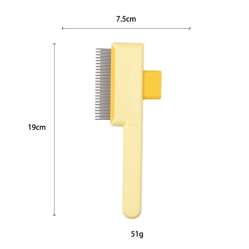 Pet Hair Removal Comb Flea Comb,New One-Click Self-Cleaning Pet Removal Combs for Short&Long Hair Cat Dog Comb for Grooming Mass