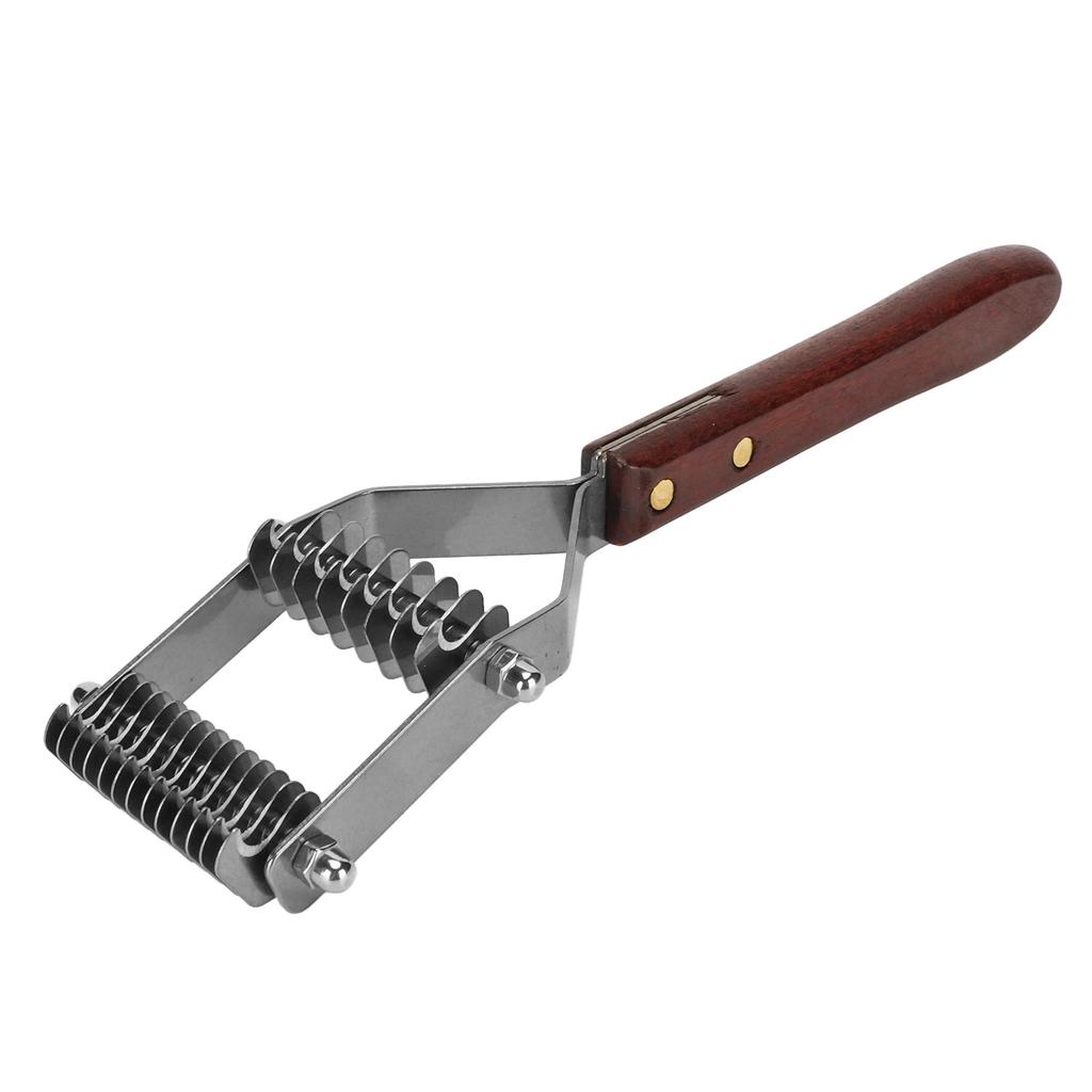 Расческа для удаления колтунов у питомцев 2 ряда лезвий из нержавеющей стали деревянная ручка грабли для подшерстка питомца для кошки собаки