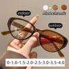 Blue Light Blocking Photochromic Myopia Glasses Ultra Light Cat Eye Near Sight Eyewear Women High Definition Optical Eyeglasses