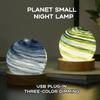 With Wooden Stand 3D Planet Glass Lamp USB Plug in Mini Planet Table Lamp  Girls
