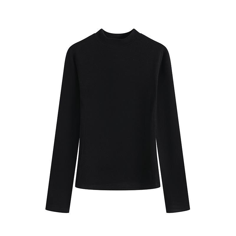 Женский немецкий бархатный термотоп со средней горловиной и длинными рукавами