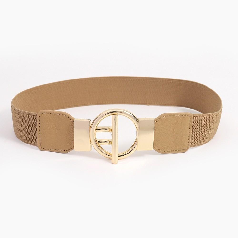 Fashion Elastic Waistband Casual Round Buckle Waist Strap Waist Belts Clothing Decoration