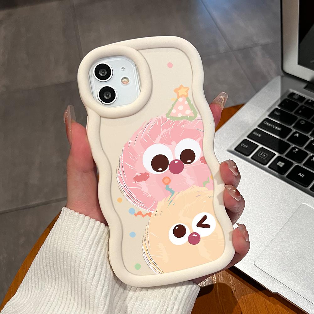 Для Infinix Hot 40i 30i Smart 8 OPPO A18 A38 A58 A60 A78 Reno12 FS Vivo Y18 Y28 Y36 Y22s Y17s милый мультяшный узор мягкий силиконовый чехол для телефона с волнистым краем