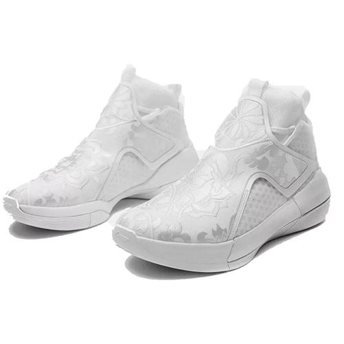 Li Ning YuShuai 12 Нескользящие Износостойкие Высокие Баскетбольные Кроссовки Мужские Белые ABAN025-6