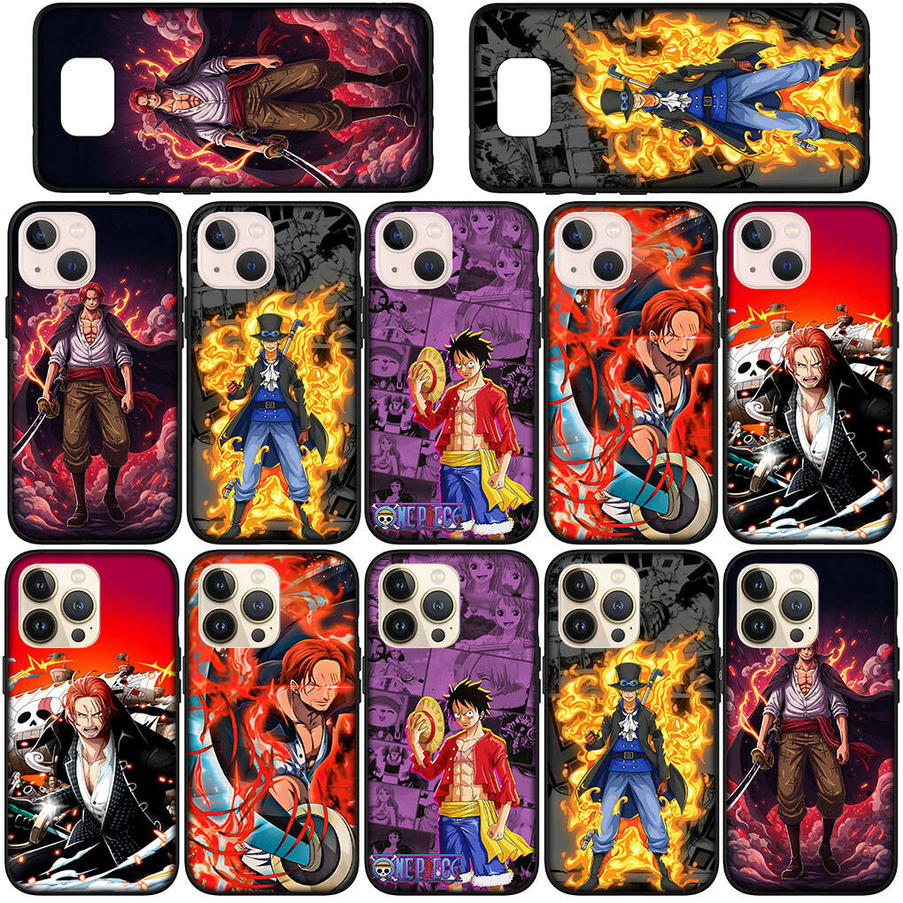 Case for iPhone 17 15 16 Plus Redmi Note 14 12 11 13 Pro Max Huawei P30 P20 Lite OPPO A60 A40 A80 A38 A54 Shanks Funda One Pieces Luffy Red Hair Cover