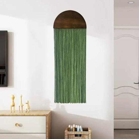 Бохо Гобелен с кисточками Настенный гобелен Стринговый гобелен Ручной работы Хлопковая веревка Гобелен с кисточками для украшения гостиной и спальни