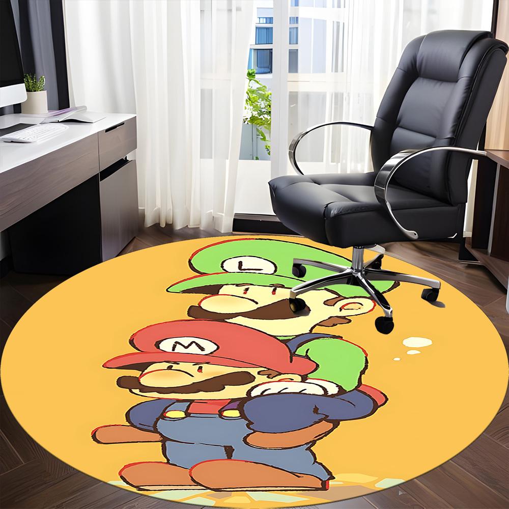 1pc Mario Office Round Area Rug, Under Office Chairs Bedroom Living Room Home Decor  a1022230