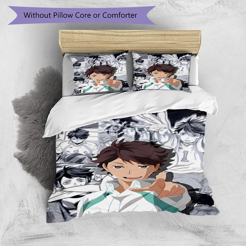 3pcs Oikawa Tooru2 Design Cover Set - HD Printed Bedding with 1 Cover and 2 Pillowcases - Perfect for Home and Dorm Decor