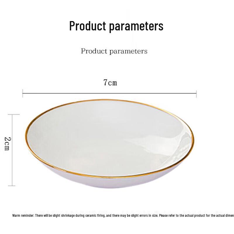 10-Pack Gold Rim Ceramic Sauce Dishes