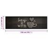 VidaXL Washable Kitchen Mat Printed Cup, Non-Slip Doormat, Floor Mat, Mat In Front of Sink, Modern, Black 4005593