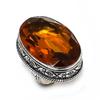 Кольцо из серебра 925 пробы с медовым топазом ручной работы, этническое, размер 8, k4m85