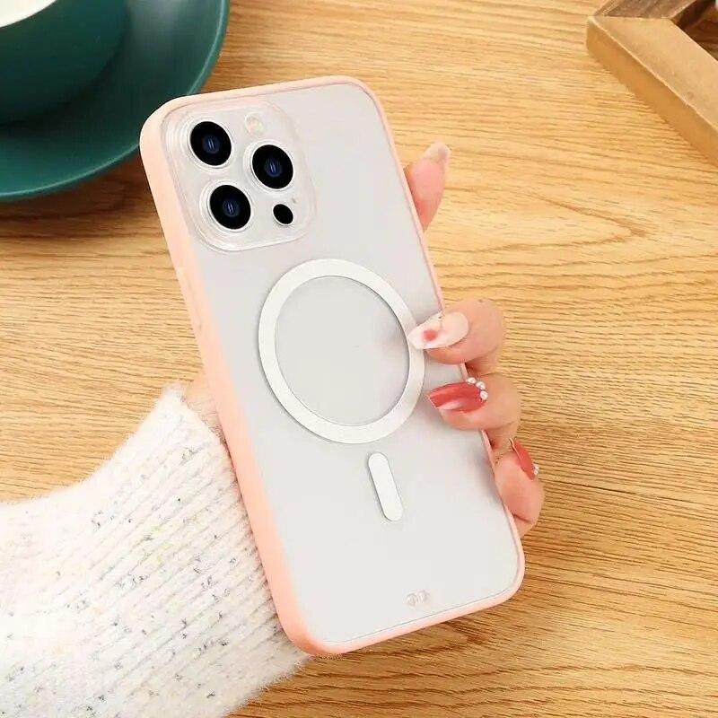 Роскошный ультратонкий матовый магнитный жесткий чехол Magsafe для iPhone 15 14 13 12 11 Pro Max с матовым покрытием для iPhone 15 14 Plus
