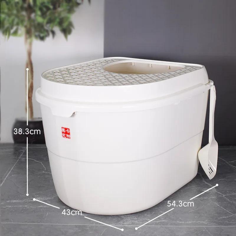 Туалет для кошек с верхним входом, полностью закрытый, большой, брызгозащищенный туалет для домашних животных, очень большой туалет для кошек