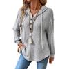 Plus Size Women's Fall New Hooded Drawstring Button Casual Long Sleeved Hoodie