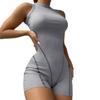 European and American Casual Sports Style Open Line Jumpsuit Shorts Women's Slim Fit Sexy Round Neck Sleeveless Vest