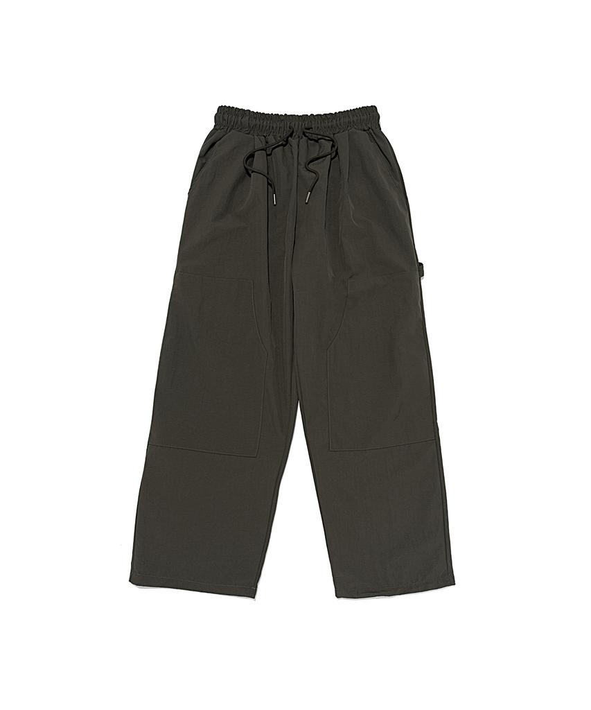 OTHERFITS Широкие нейлоновые брюки с боковой лямкой (хаки)