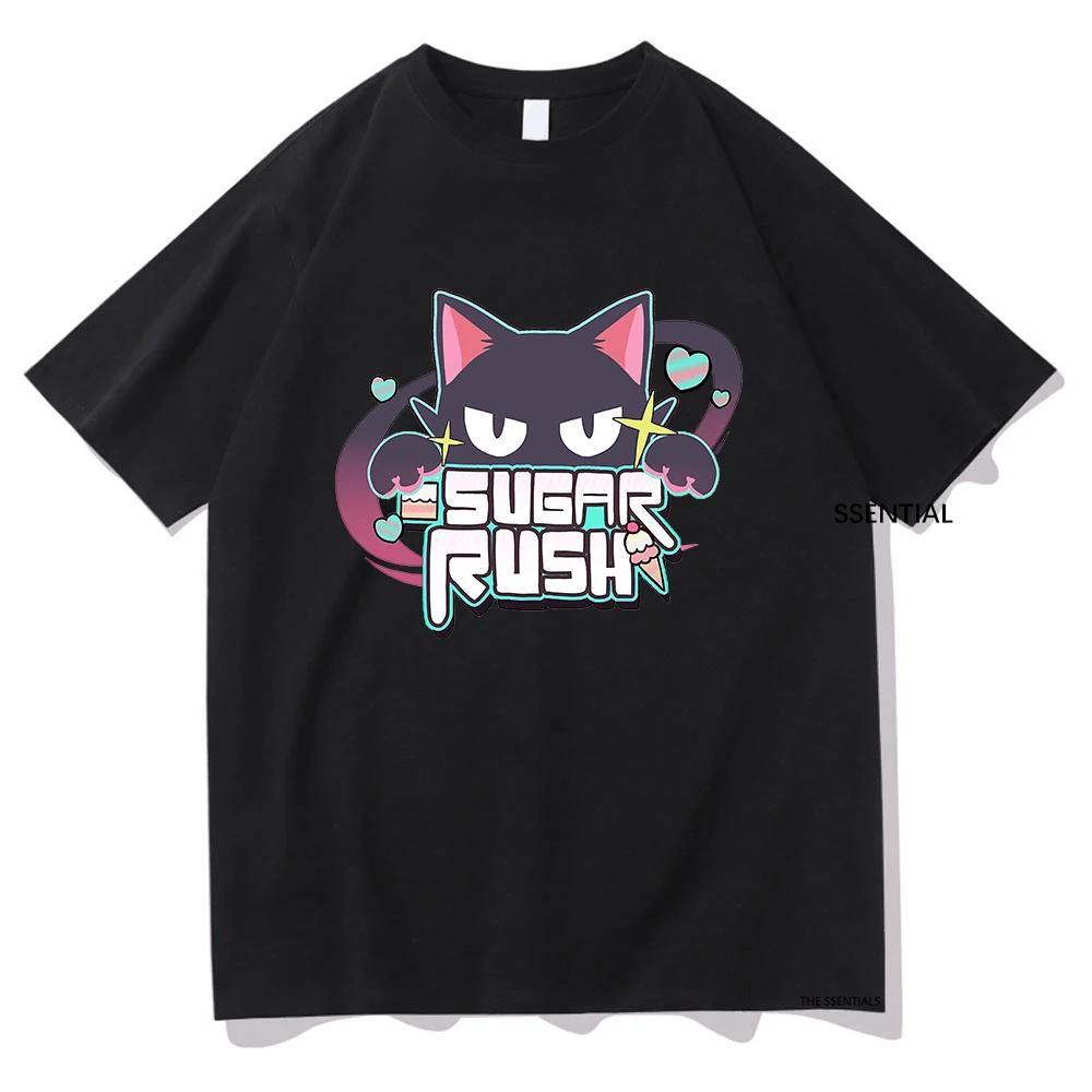 Синий Архив Аниме Футболки Sugar Rush Смешная Манга Косплей Одежда Хлопок Мужская/Женская Одежда Унисекс Уличная Футболки с Графическим Дизайном