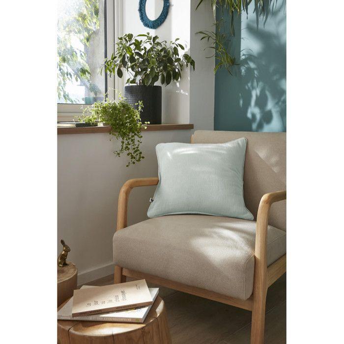 Coussin déhoussable avec passepoil "Gaïa" 45 x 45 cm "Gaze de Coton" l'Effet Papillon