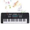 BIGFUN 37 Keys USB Electronic Organ Kids Electric Piano with Microphone Black Digital Music Electronic Keyboard Built-in Stereo Speakers