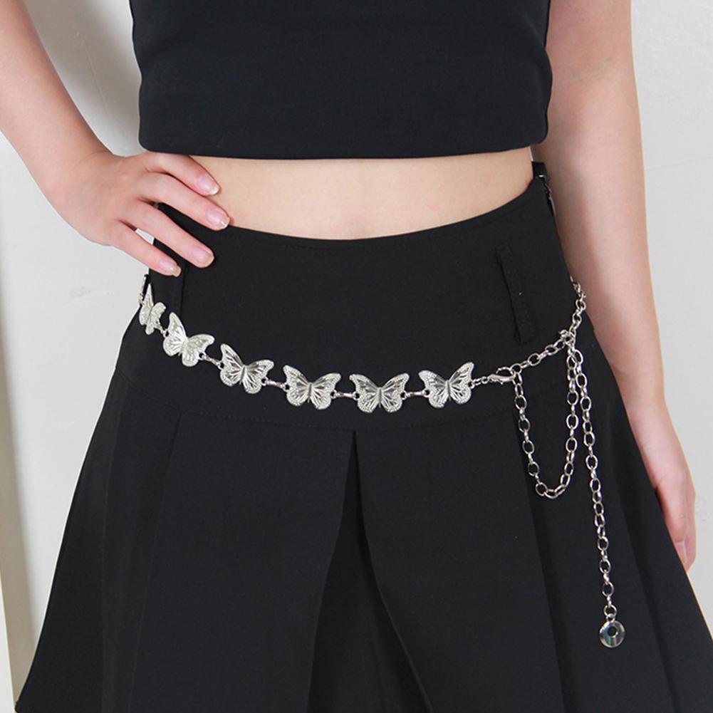 Fashionable Metal Waist Chain Versatile Butterfly Star Waist Chain Clothes Waist Decoration Belt Apparel Accessory for Women