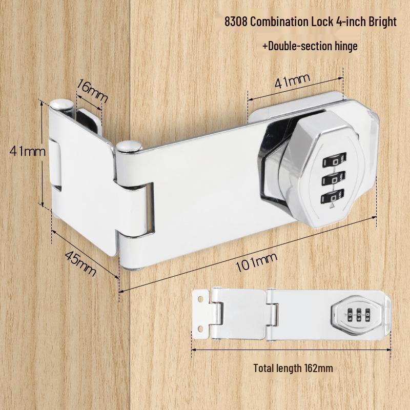 Three-Fold Drawer and Cabinet Lock with Clasp for Freezer and File Cabinet Doors