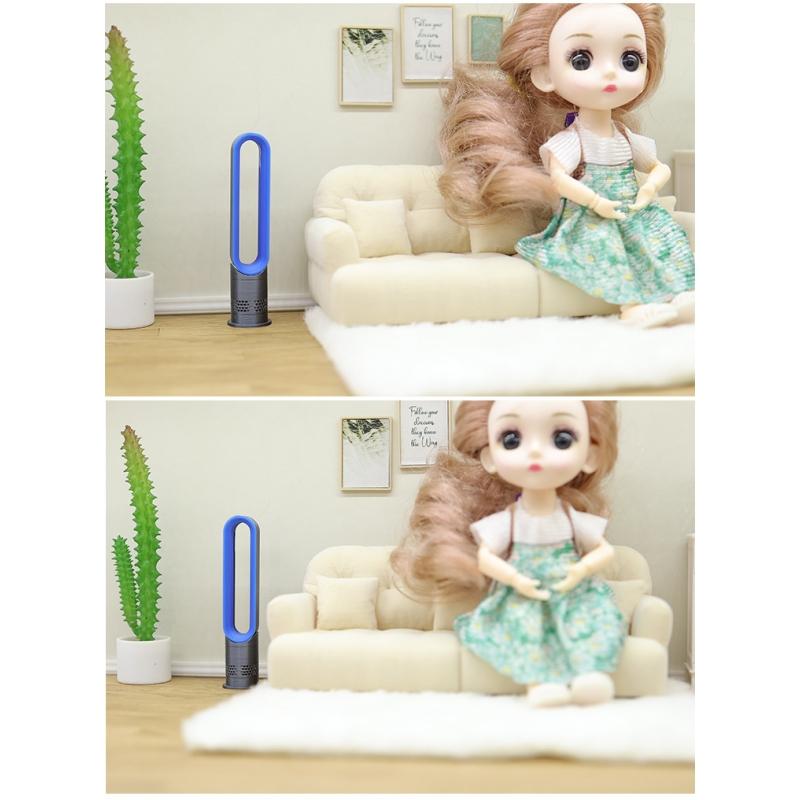 1Pcs 1/12 Dollhouse Simulation Mini Bladeless Electric Fan Model Dolls House Living Scene Furniture Decoration Accessories