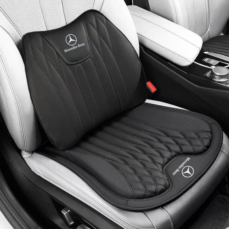 High-quality Leather Car Seat Cushion Lumbar Support Auto Interior For Mercedes Benz AMG A/B/C/E/S Class C200L W211 W212 GLK GLE JR9