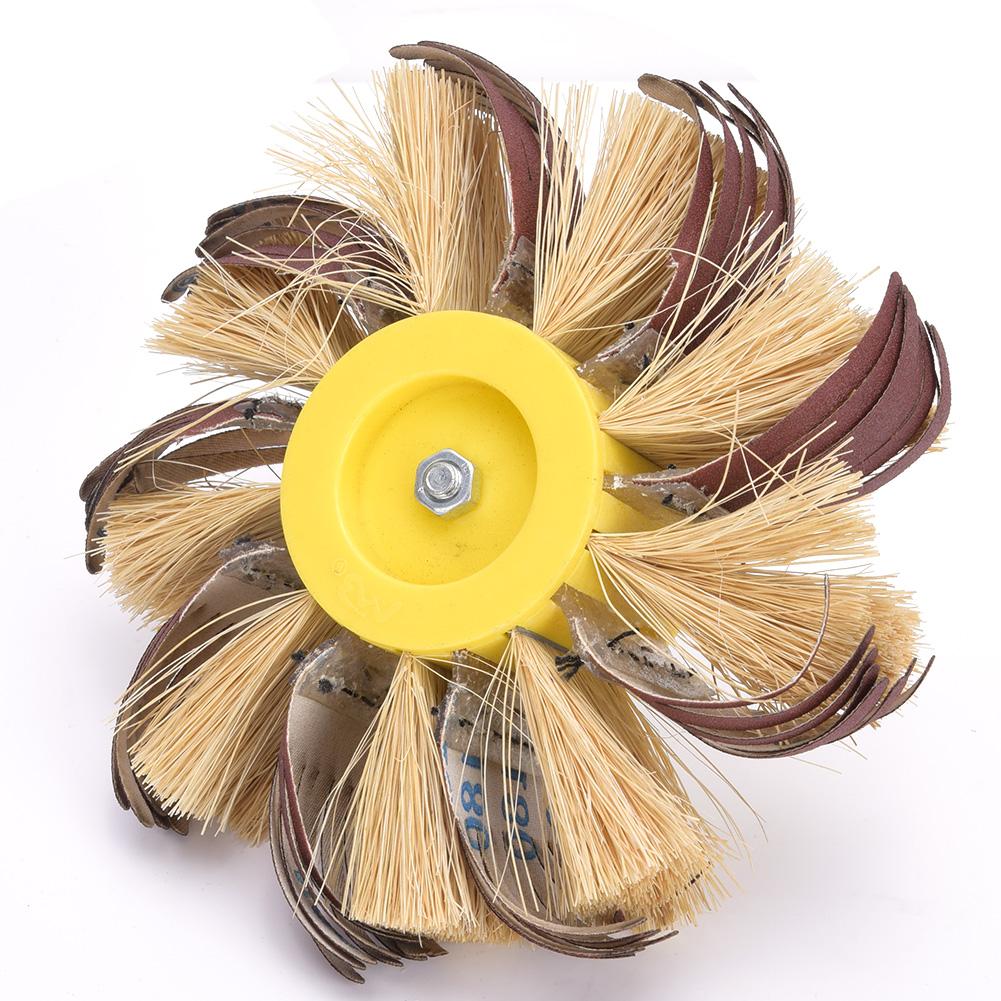 Sisal ing Wheel Manual Electric Drill Sisal Emery Cloth Polishing Wheel 6mm Shaft Mounted