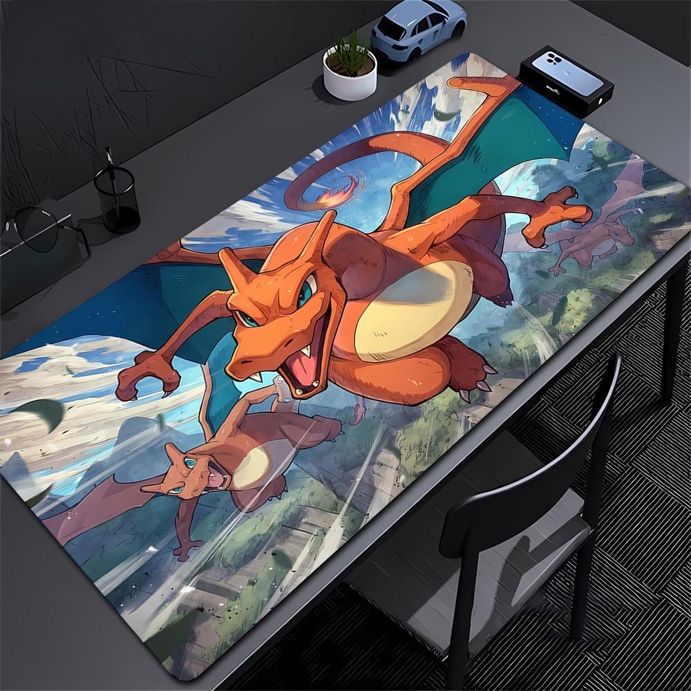 Charmander Bulbasaur Squirtle Large Mouse Pad Kanto Trio Desk Mat for Office Gaming