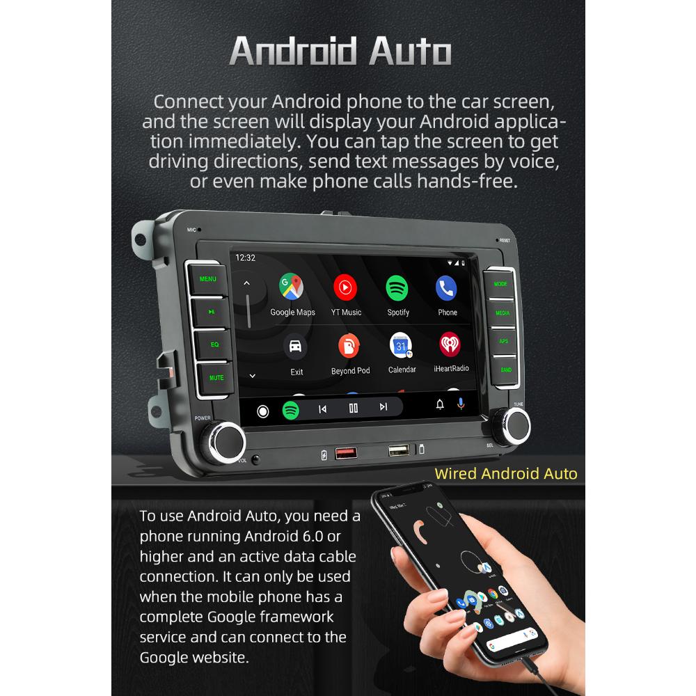 Автомагнитола 2 DIN, 7 дюймов, для VW/Volkswagen Skoda Octavia golf 5 6 touran passat B6 polo Jetta Coche Seat, Android Auto, Carplay, Мультимедийный плеер