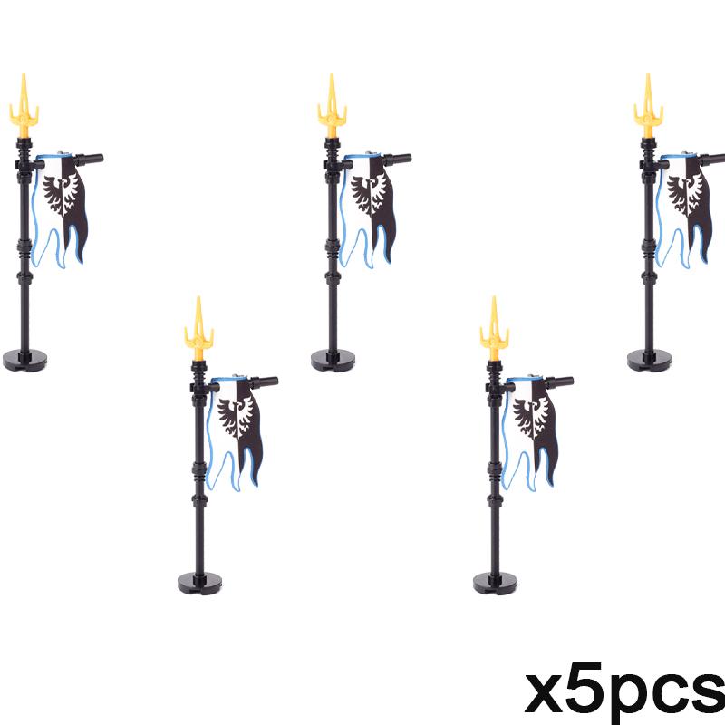 Набор строительных блоков MOC «Средневековый флаг и замок», фигурки, аксессуары, лев, орел, замок Древнего Рима, рыцарский плащ, игрушка-подарок.