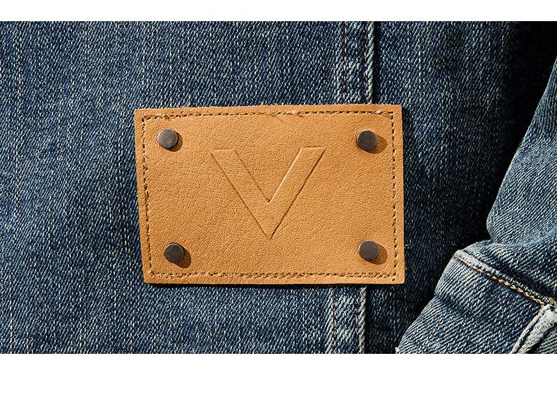 Мужская осенняя синяя модная универсальная джинсовая куртка приталенного кроя